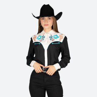 Camisa Panhandle Cactus Black Dama