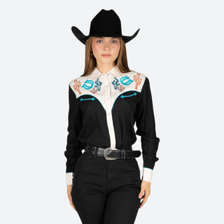 Camisa Panhandle Cactus Black Dama