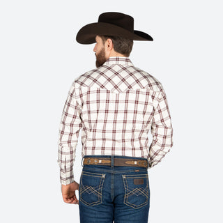 Camisa Wrangler Cuadros Vino Caballero