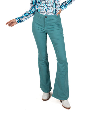 Jeans Rock & Roll Denim Flare Turquoise Dama