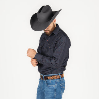 Camisa Rodeo Estampado Marino Caballero
