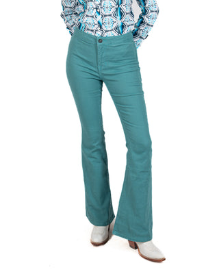 Jeans Rock & Roll Denim Flare Turquoise Dama
