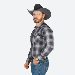 Camisa Wrangler Cuadros Charcoal Caballero