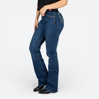 Jeans Wrangler High Rise Marino Dama