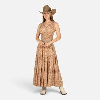 Vestido Panhandle Flor Tan Dama