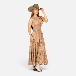 Vestido Panhandle Flor Tan Dama