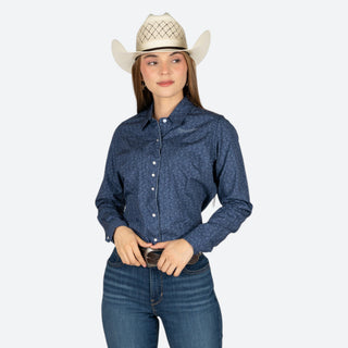 Camisa Wrangler Estopado Flor Marino Dama
