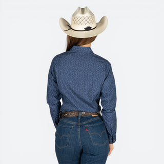 Camisa Wrangler Estopado Flor Marino Dama