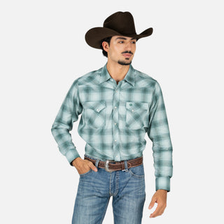 Camisa Wrangler Cuadros Verde Caballero
