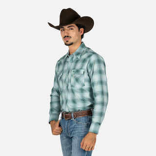 Camisa Wrangler Cuadros Verde Caballero