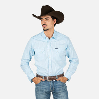 Camisa Wrangler Cuadros Azul Caballero
