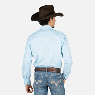 Camisa Wrangler Cuadros Azul Caballero