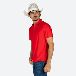 Playera Polo Rodeo Rojo Liso Caballero