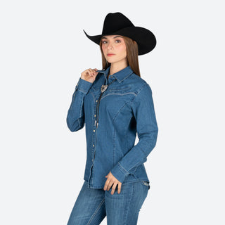 Camisa Panhandle Medium Wash Dama