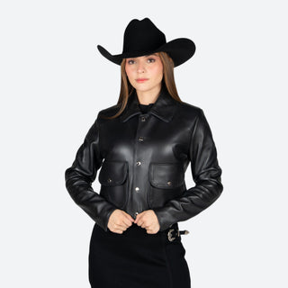 Chamarra Cuadra Borrego Andas Black Dama