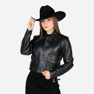 Chamarra Cuadra Borrego Andas Black Dama