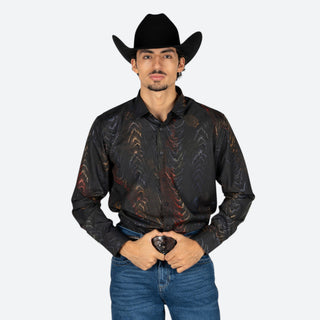 Camisa Vassari Relieve Black Caballero