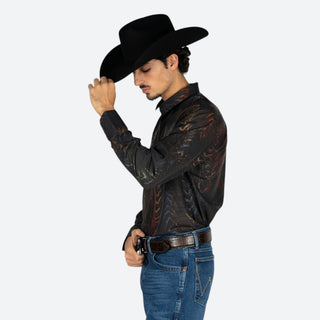 Camisa Vassari Relieve Black Caballero