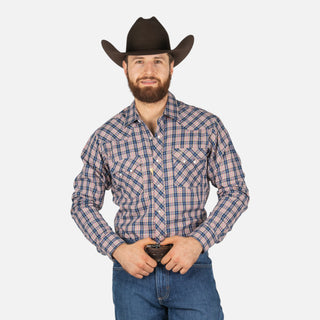 Camisa Wrangler Cuadros Azul Caballero