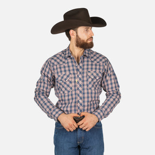 Camisa Wrangler Cuadros Azul Caballero