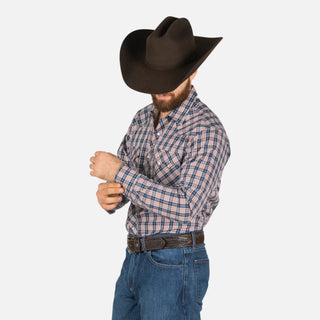 Camisa Wrangler Cuadros Azul Caballero