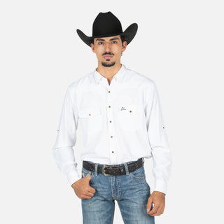 Camisa Denver Venttek Blanco Liso Caballero