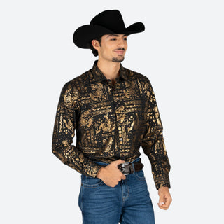 Camisa Vassari Dorado Black Caballero