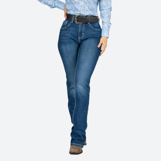 Jeans Wrangler Retro Flor Bordada Dama