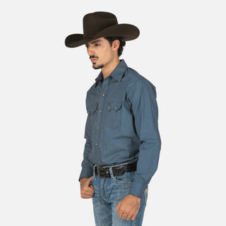 Camisa Rodeo Estampado Azul Caballero