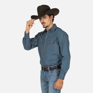 Camisa Rodeo Estampado Azul Caballero