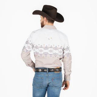 Camisa Rodeo Aztec Beige Blanco Caballero