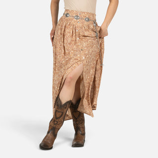 Falda Panhandle Flor Tan Dama