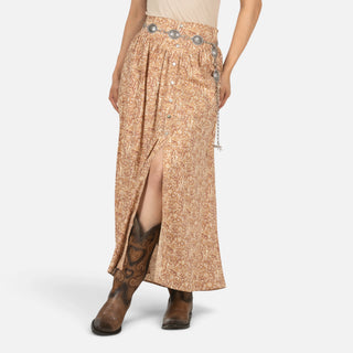 Falda Panhandle Flor Tan Dama