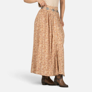 Falda Panhandle Flor Tan Dama
