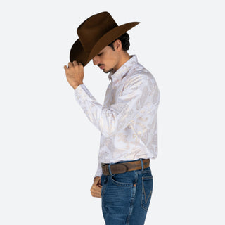 Camisa Vassari Dorado Blanco Caballero