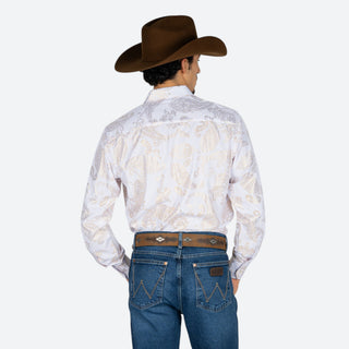 Camisa Vassari Dorado Blanco Caballero