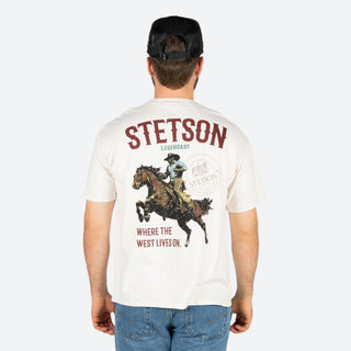 Playera Stetson Jinete Natural Caballero