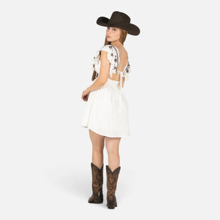 Vestido Rock & Roll Denim Flores Natural Dama