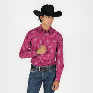 Camisa Wrangler Classic Fit Vino Caballero