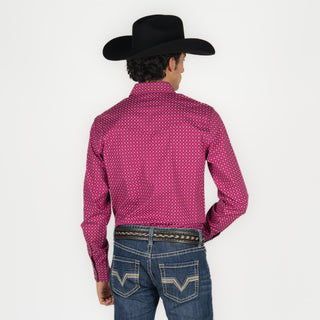 Camisa Wrangler Classic Fit Vino Caballero