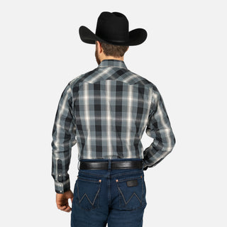 Camisa Wrangler Cuadros Negro Caballero