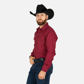 Camisa Rodeo Vino Liso Caballero