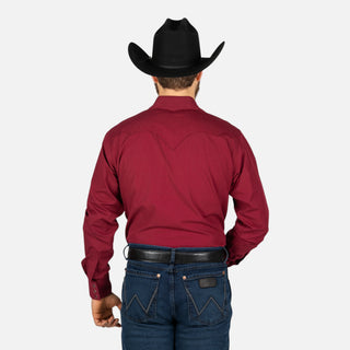 Camisa Rodeo Vino Liso Caballero