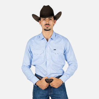 Camisa Wrangler Estampado Azul Caballero