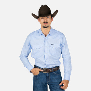 Camisa Wrangler Estampado Azul Caballero