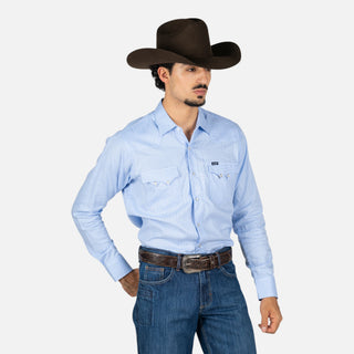 Camisa Wrangler Estampado Azul Caballero