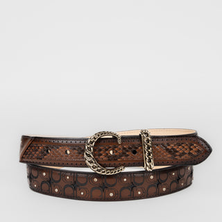 Cinturón Cuadra Pitón Belly Trufa Dama