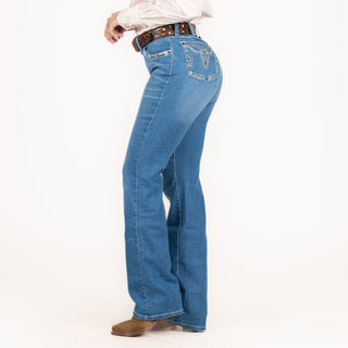 Jeans Wrangler Bordado Cráneo Dama
