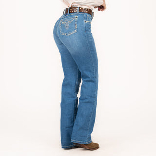 Jeans Wrangler Bordado Cráneo Dama