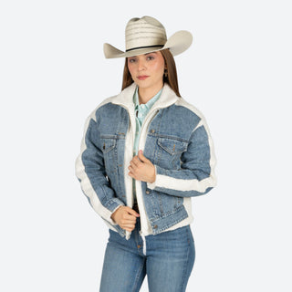 Chamarra Rock & Roll Denim Ligt Vintage Dama
